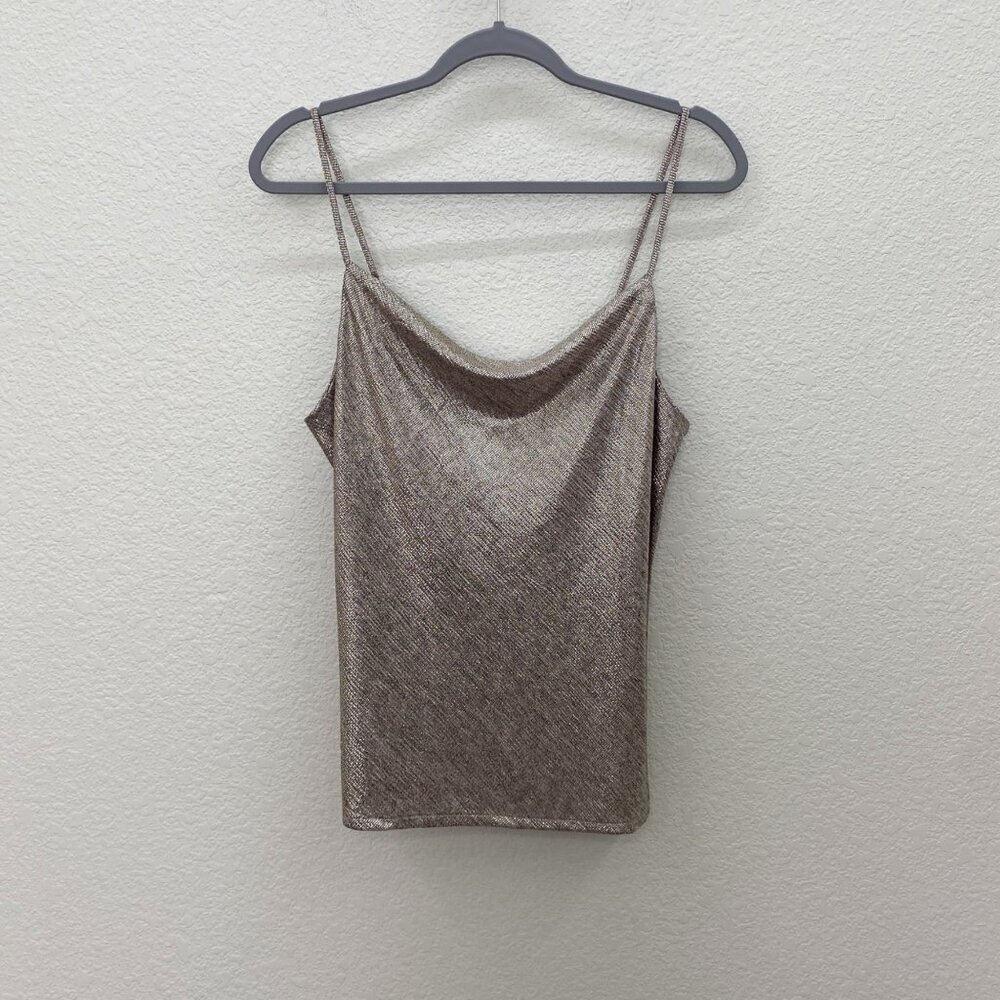 Skies Are Blue Metallic Foil Print Cami Tank Shirt 43641 Womens size Medium NEW
